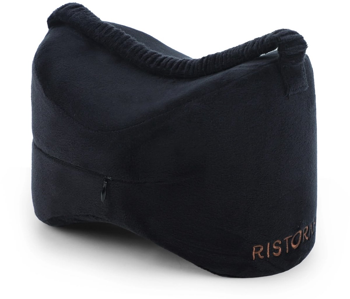 Ristorah Ergonomische Kniekussen - Memory Foam - Orthopedische Kniekussen met Band - Houding Correctie - Beenkussen - Zijslaapkussen - Zwart