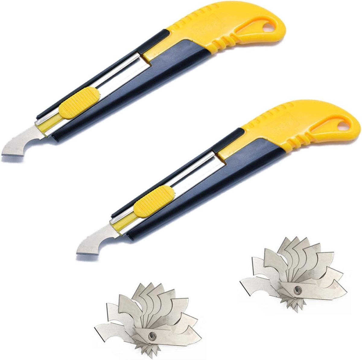 Set van 2 Acryl Hakmessen met 20 Vervangende Messen - Duurzaam en Geschikt voor Glas, Plastic en PVC