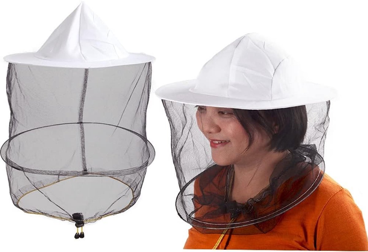 Beekappen met Net en Gaas voor Bescherming Tegen Insecten en Muggen - Geschikt voor Volwassenen en Kinderen, Een Maat