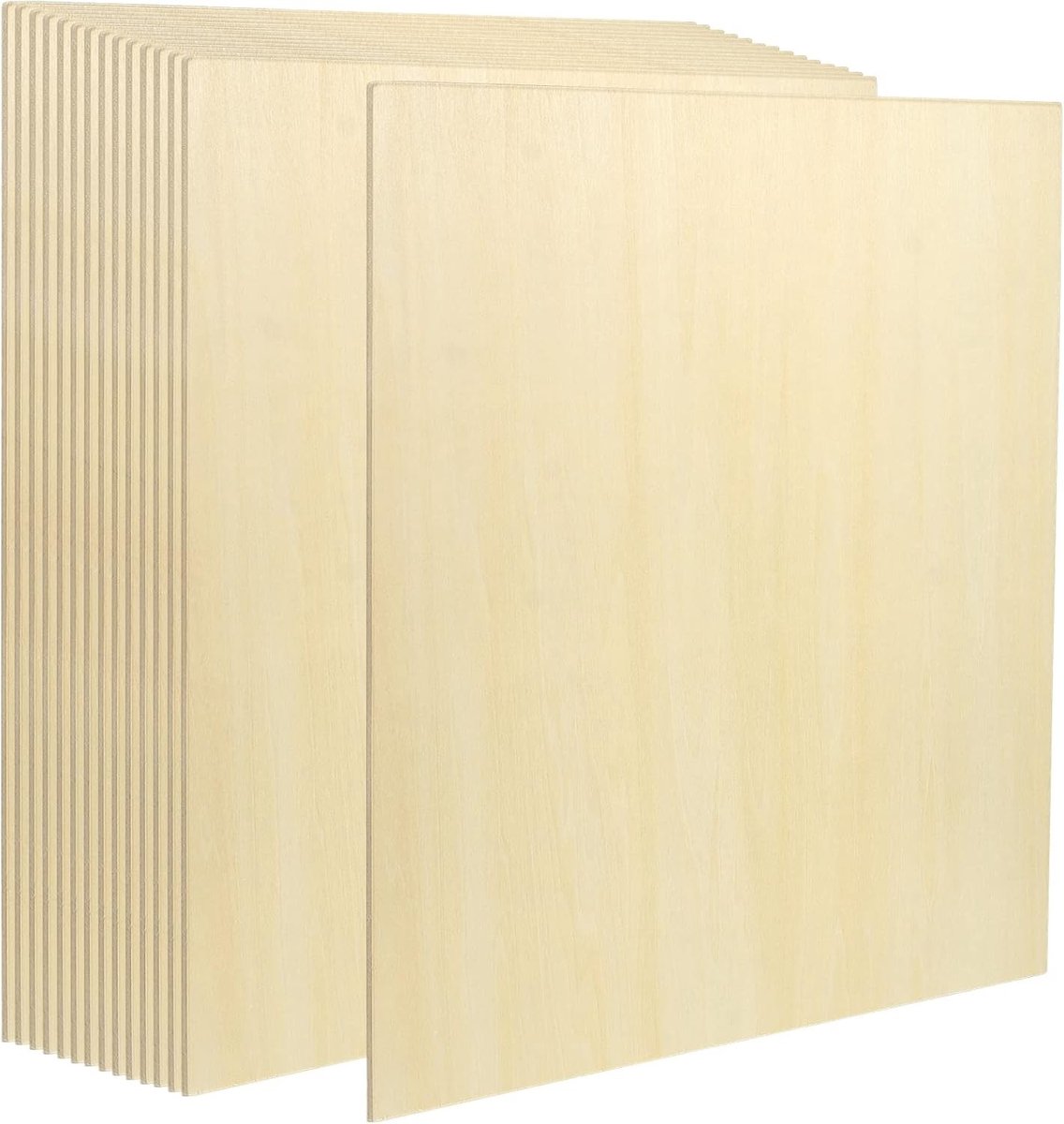 Basswood Platen Set van 15 - 30 x 30 x 0,3 cm - Onbehandelde Houten Panelen voor Creatieve Projecten en Architecturale Modellen