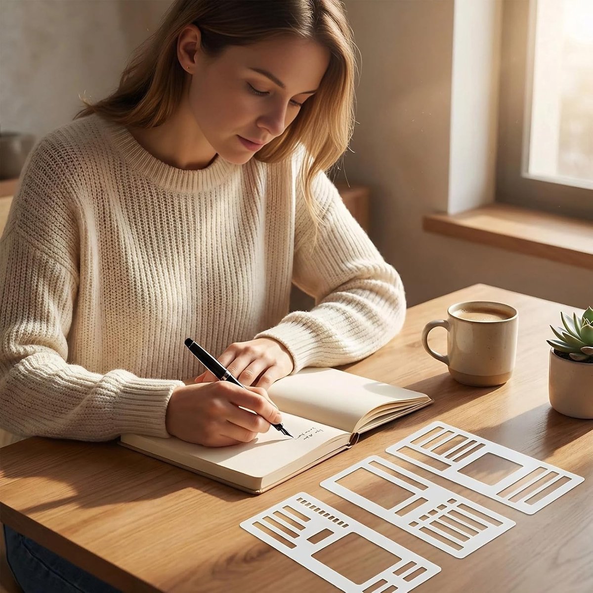 Handgemaakte Planner Sjablonen Set van 9 Stuks, Flexibele en Herbruikbare Opname Templates voor Scrapbooking en Journaling, Ideaal voor Puntrooster Notitieboeken — cadeau in Hobby - foto 6