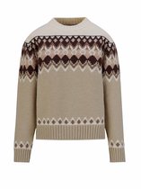 BJØRNSON Lina Vlakbrei Noorse Trui Dames - Acryl - Maat 38 - Zand Beige