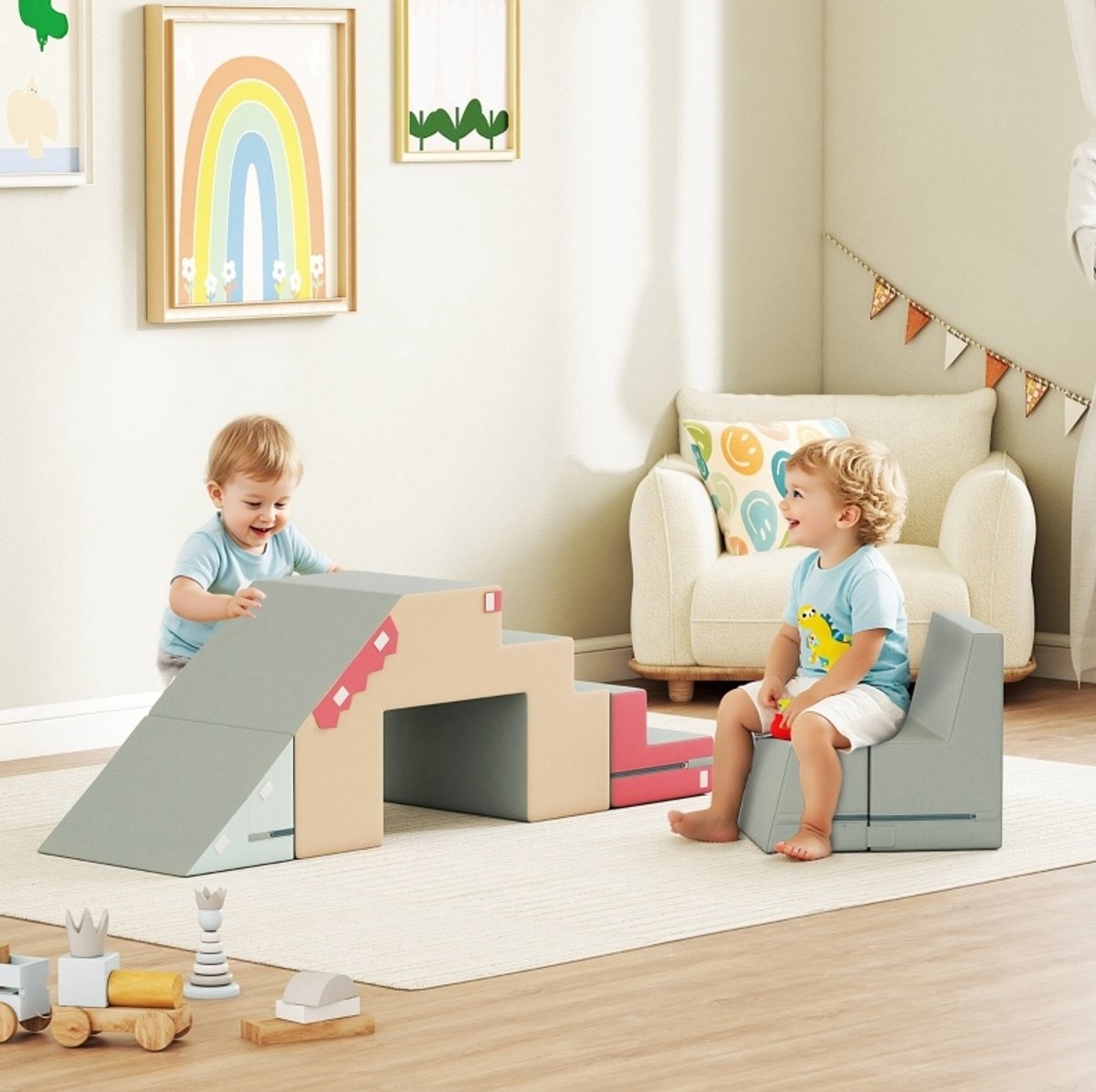 MODFU - Zachte Speelblokken - Klimmen Bouwen Spelen - Multicolor