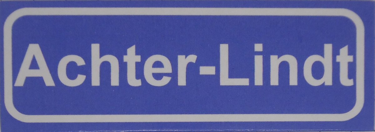 Souv© - koelkast magneet - plaatsnaam bord - kombord - souvenir - koelkastmagneetje - relatiegeschenk Achter-Lindt