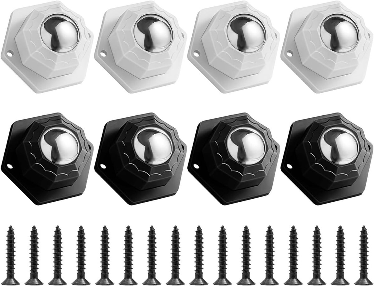 Set van 8 Zelfklevende Meubelwielen met 360° Rotatie, Ideaal voor Meubelaccessoires en Mini Pulley Gebruik