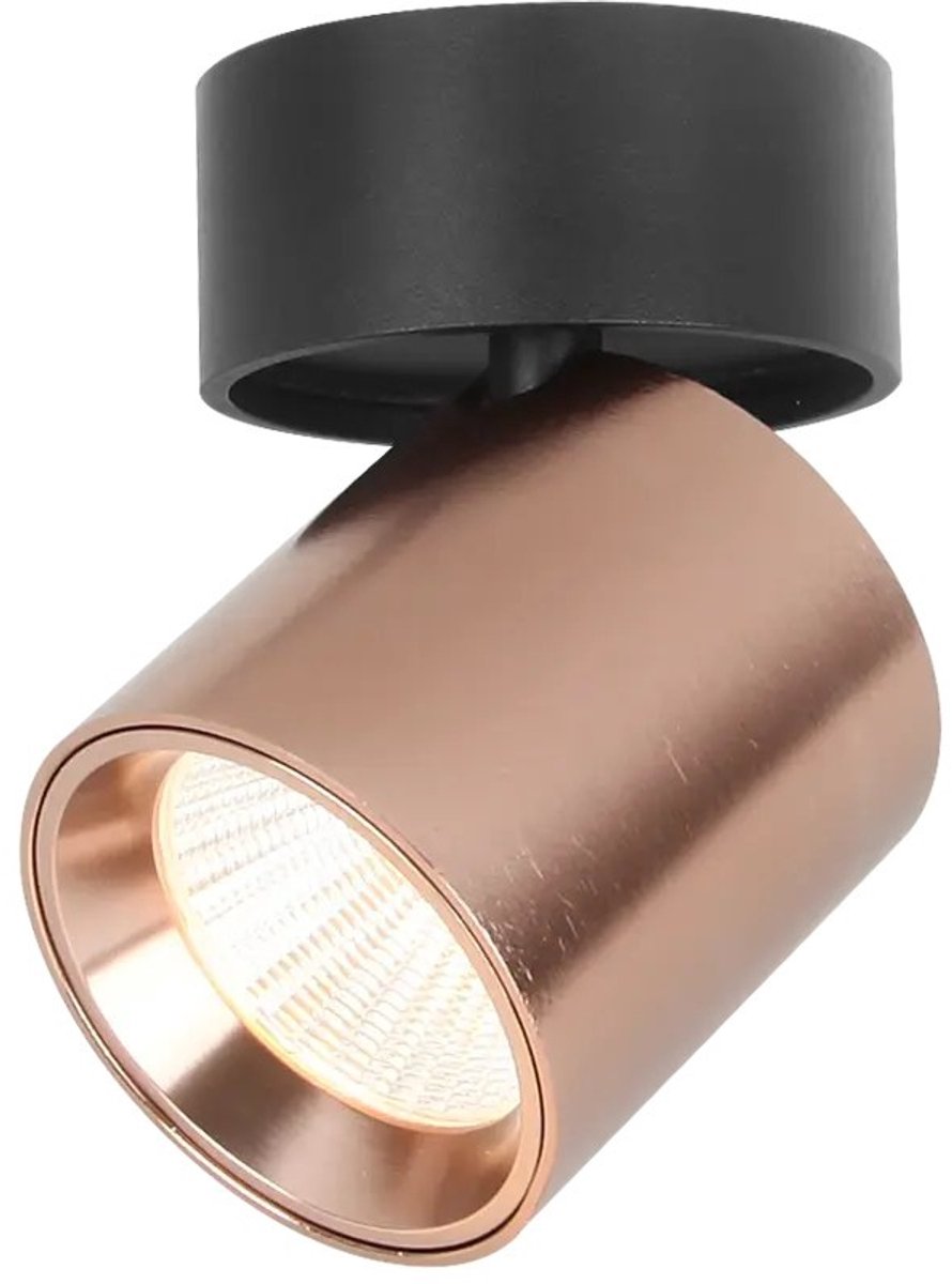 Oyo LED-spot rond, kantelbare opbouwspot in brons met geïntegreerde LED, 7,5W, 620 lumen, 2700K warm wit, IP40, Deco-collectie Fantasia