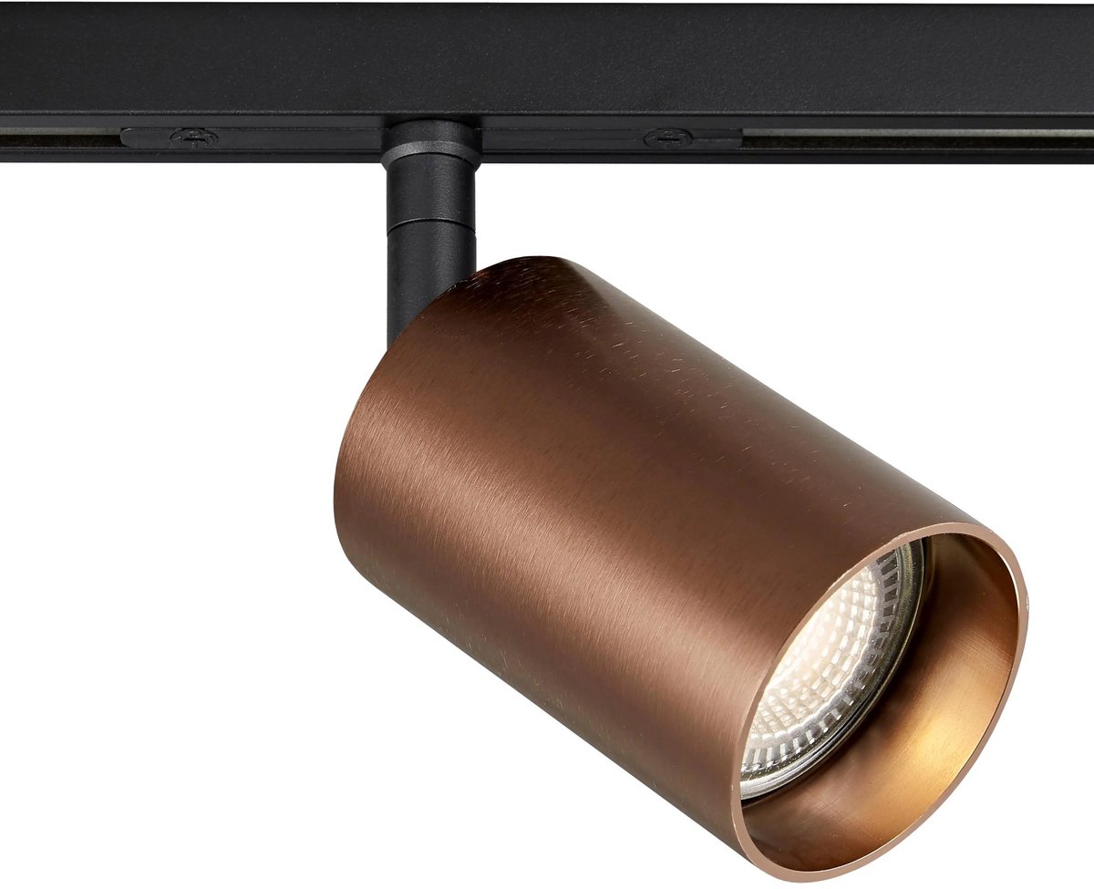 Taboo opbouwspot GU10 in zwart/brons aluminium, dimbaar en kantelbaar, IP20, excl. lichtbron