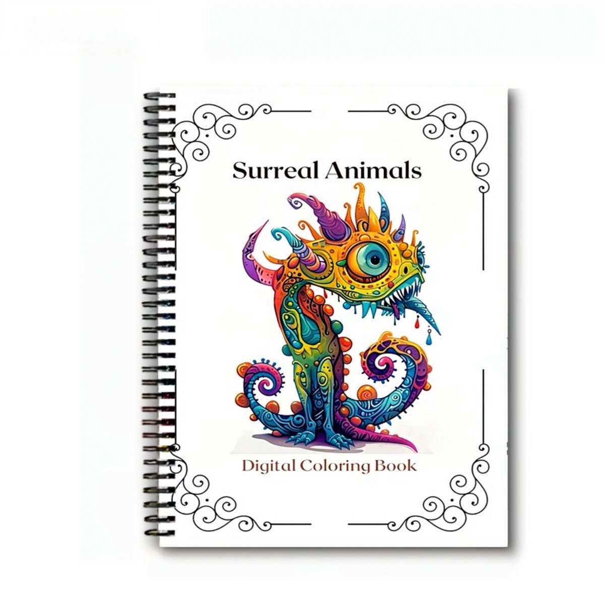Casalora 24 kleurplaten van een Surrealistische Dieren - A4 kleurboek voor volwassen -kleurboek voor jong en oud, fantasie-kleurplaten