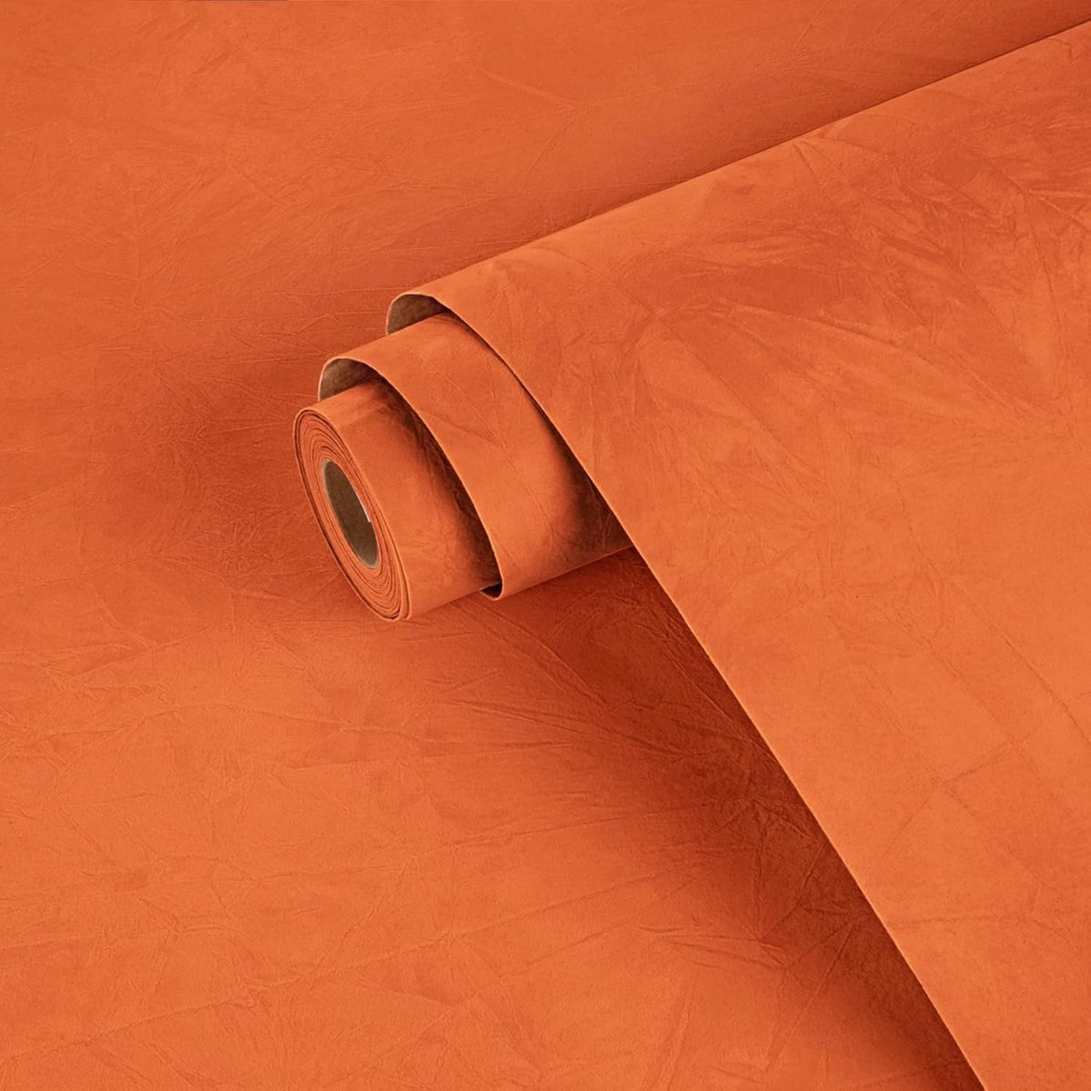 Oranje Velours Behang Zelfklevend voor Meubels en Decoratie - Perfect voor Slaapkamer, Tafel en Cadeauverpakking