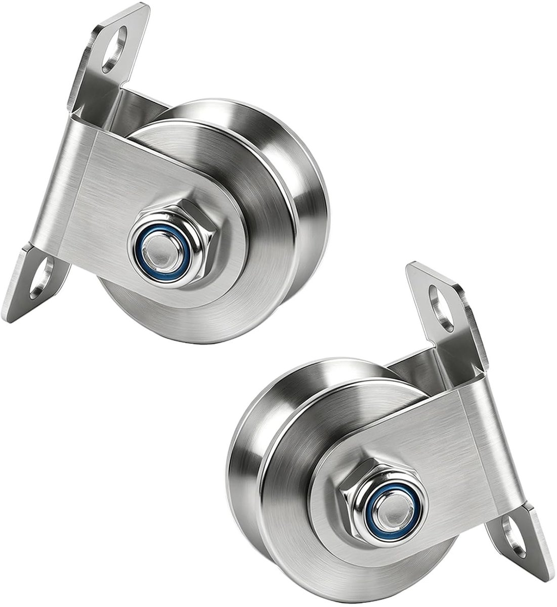 2 x U-vormige Lagerspulley van 304 RVS 48 mm voor 12 mm Touwen, Belastbaarheid 350 kg, Ideaal voor Fitness, Torens en Veiligheid