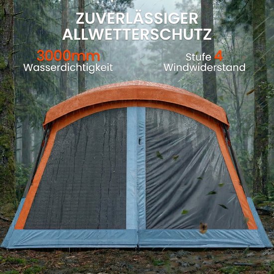 Outsunny Tunnel Tent-Polyester-taft, Glasvezel-530L x 380B x 220H cm-Oranje+Blauw van Outsunny — afbeelding 3