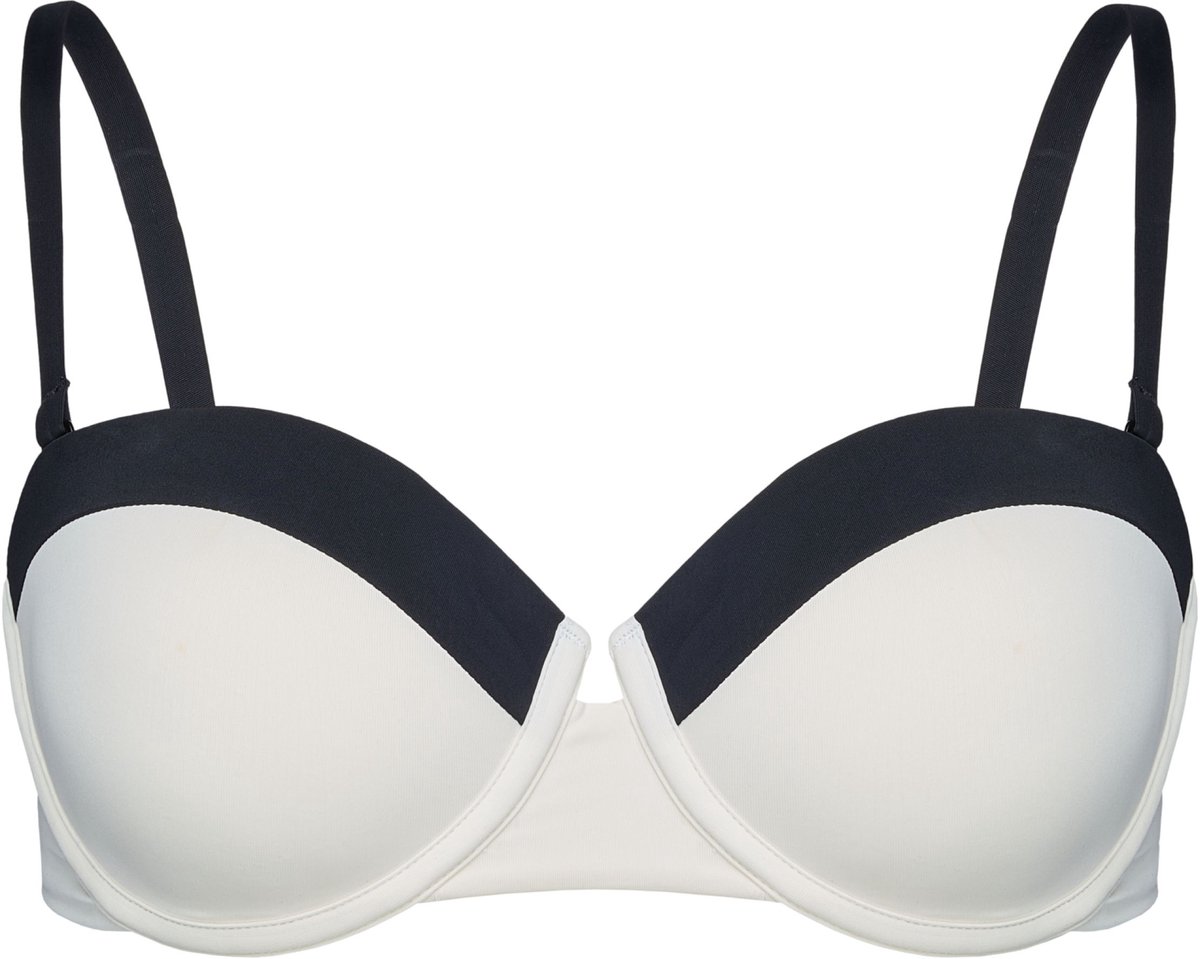 ESOTIQ Nicea - Balkonettebikinitop - Crèmekleurig - Zwarte details Crème;Zwart