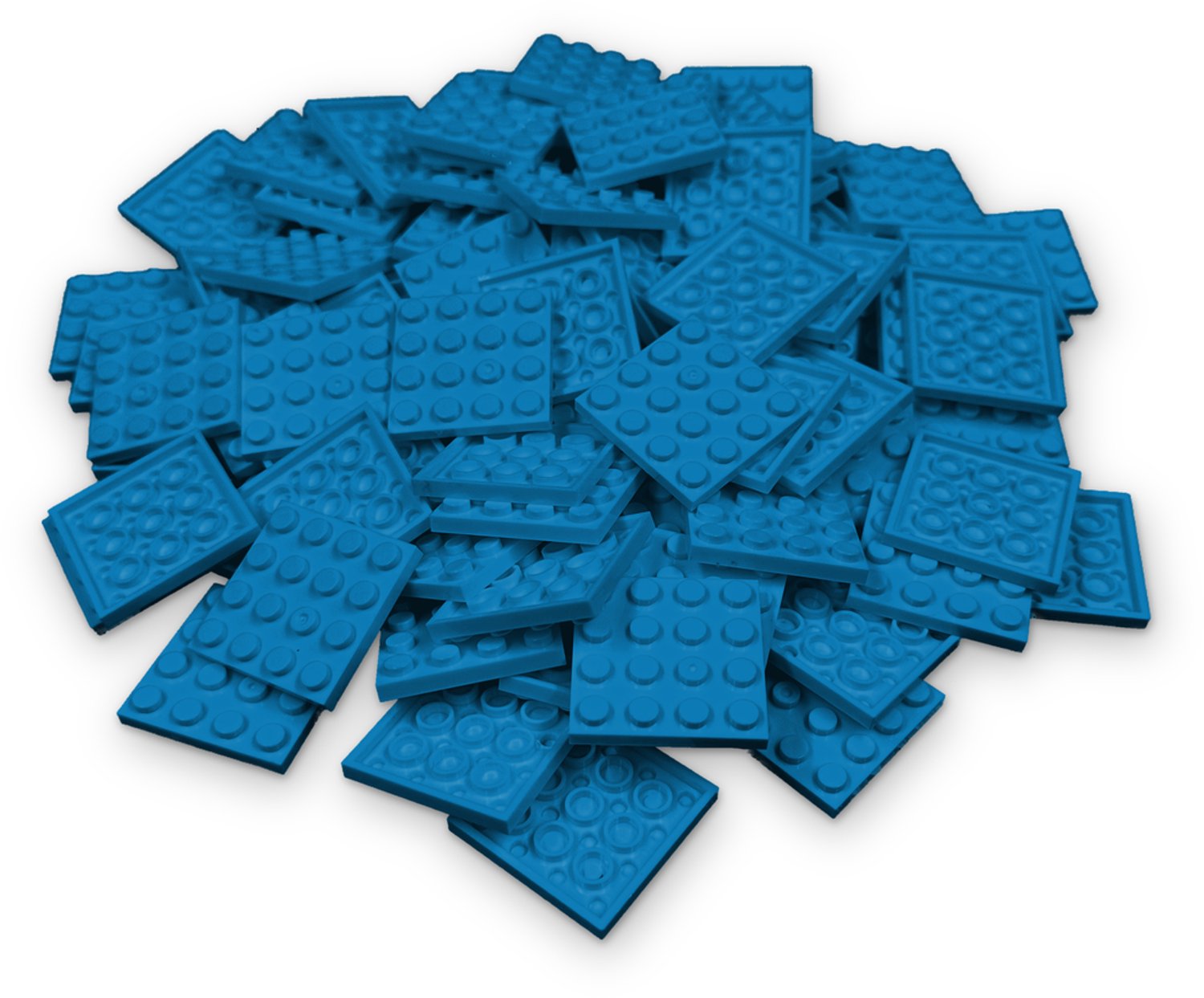 50 Bouwstenen 4x4 plate | Hemelsblauw | Compatibel met Lego Classic | Keuze uit vele kleuren | SmallBricks