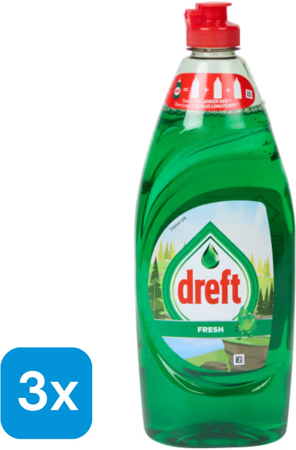 3x Dreft afwasmiddel Fresh 654 ml