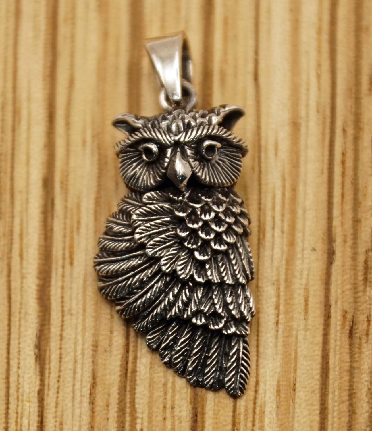 Zilveren hanger uil - sterling zilveren hanger uil - 925 zilveren uil hanger voor aan ketting - pendant owl for collier