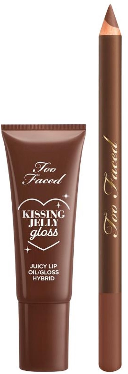 Too Faced - Chocolate Mousse Lip Kit - Chocolate Soleil Contour Pencil & Kissing Jelly Lip Oil Gloss - Limited Edition Lipset