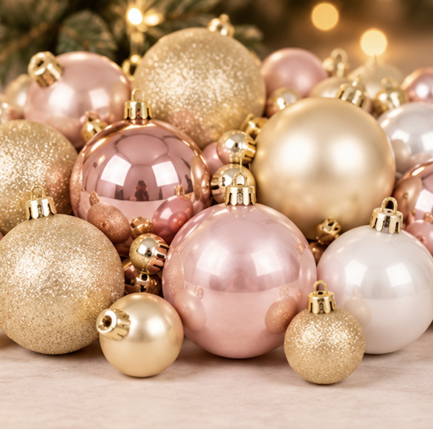 100 Stuks Kerstballen - Kerstballen - Kunststof - Goud/Roze/Wit – foto 4