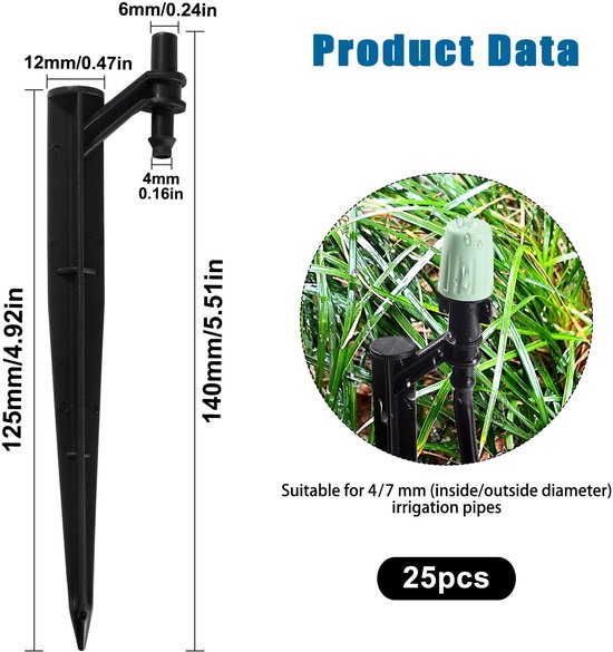 25 Stuks 12,5 cm Micro Drip Pijpsteunen voor Tuinbewatering — afbeelding 2
