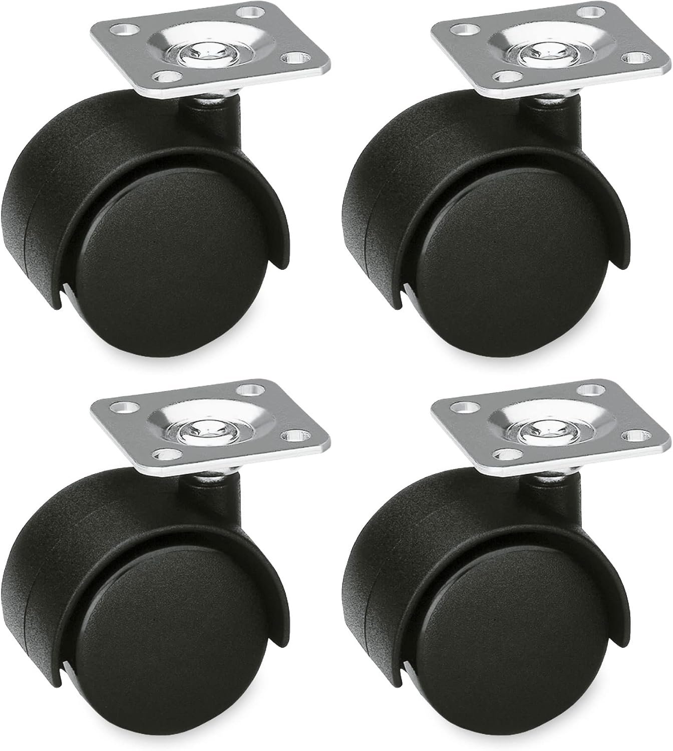 Meubelwielen Ø 50 mm - Stalen plaat - Maximale belasting 50 kg - Ideaal voor bureaustoelen - 4 stuks - ServiceTopper