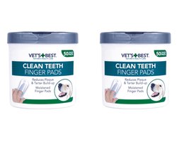 Vet's Best Clean Teeth Finger Pads hond - 2 x 50 stuks - Multipack