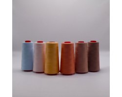 Cucirini Tre Piu Naaimachine overlock garen 6 stuks Pastel Zalm lockgaren lockmachine draad 5000 Yards Grote klos cone