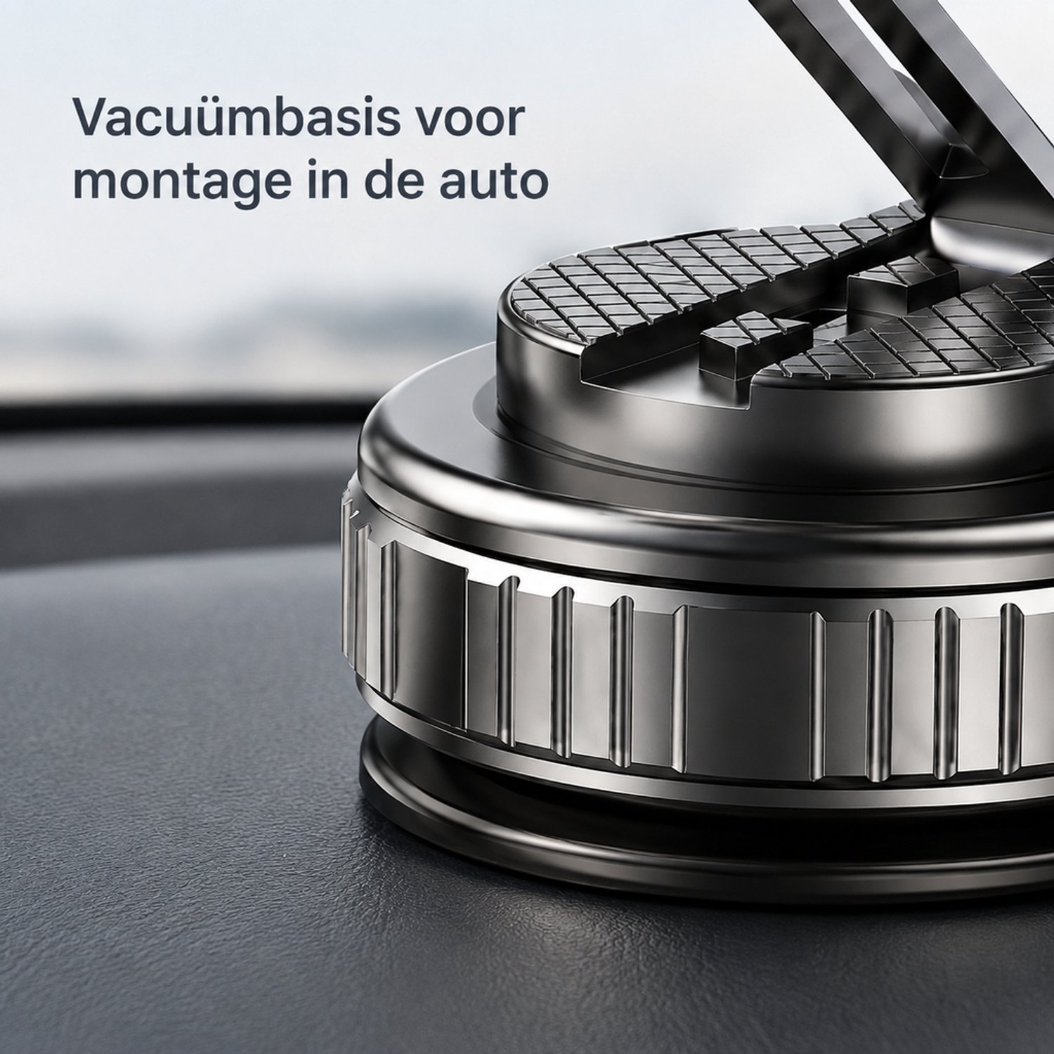 telefoonhouders auto gunmetal magnetische telefoonhouder met vacuümbevestiging draaibaar en opvouwbaar inclusief reinigingsdoekjes magnetische plaat en hechtfolie