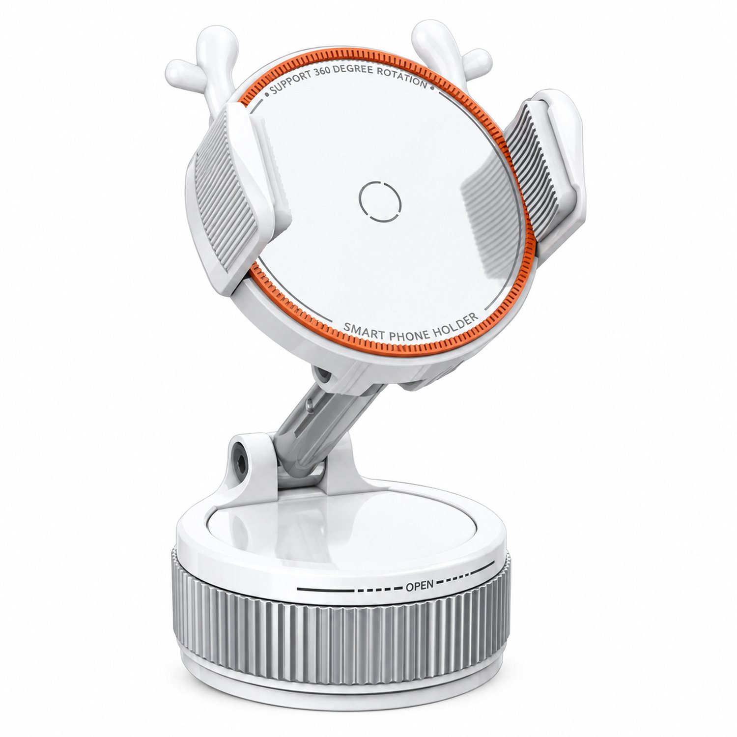 telefoonhouders auto - witte autotelefoonhouder met zuignap en klem - draaibaar en inklapbaar - verpakkingsmaat 6,7 × 6,2 × 6,2 cm