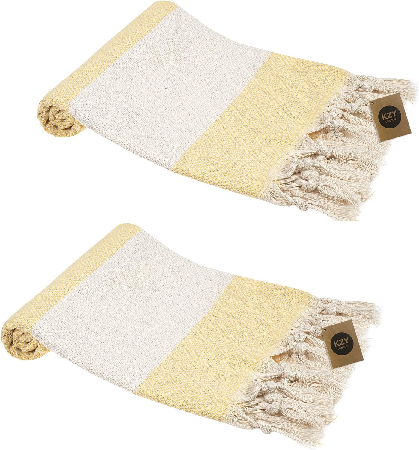 Turkse handdoek set van 2 - 50x100cm - 100% biologisch katoen - absorberend voor keuken en badkamer - Vemera