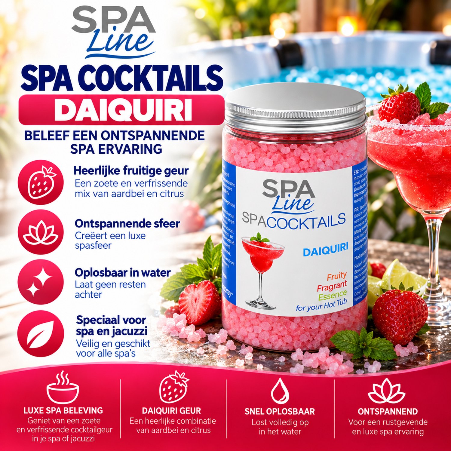 Spa Line Daiquiri Spa Zout – Jacuzzi Zout voor Spa en Bubbelbad