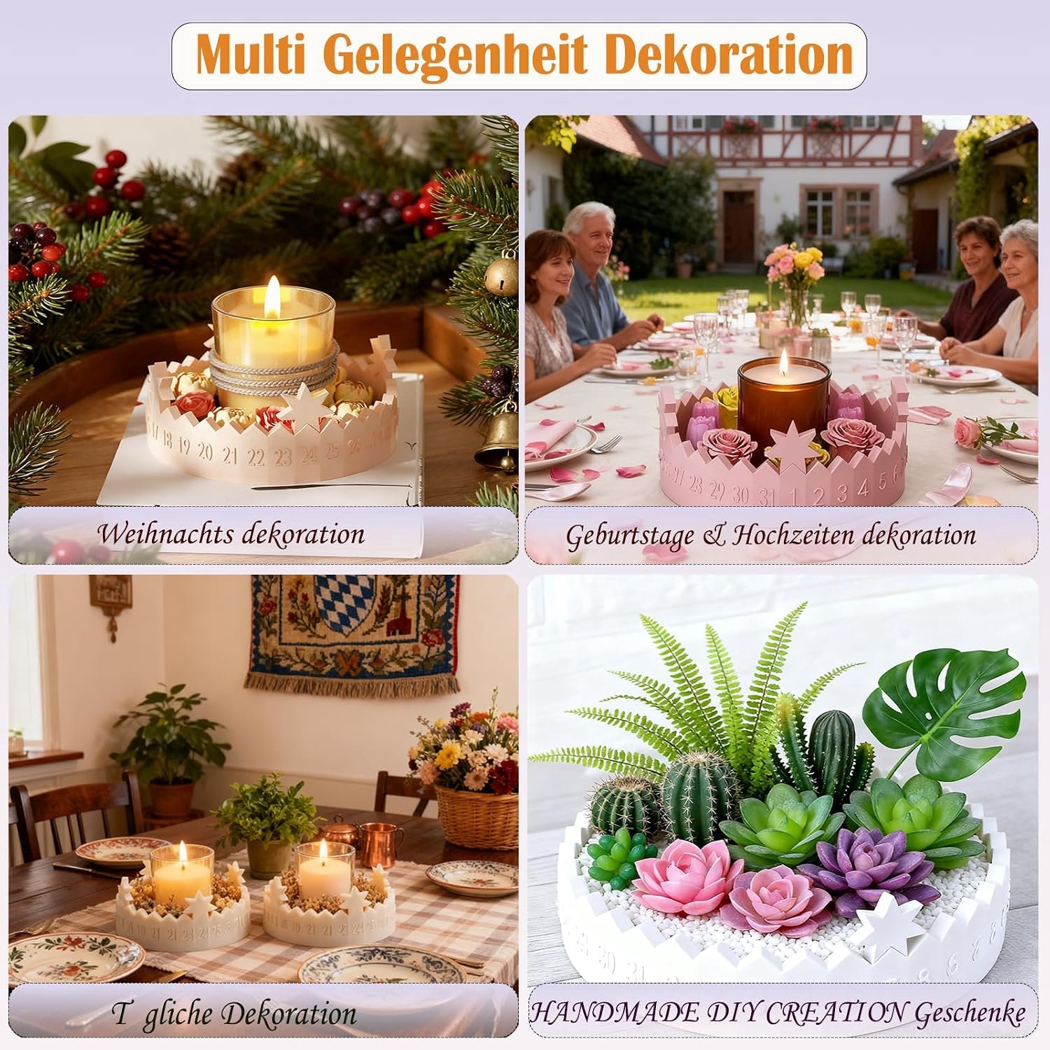 Gietvormen adventskrans set - siliconen - voor adventskalender - creatief decoreren m-winkel - m-winkel – foto 6