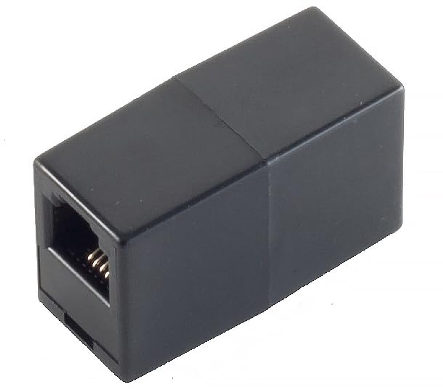 RJ11 Koppeling 6/4 naar 6/4 - zwarte adapter - vergulde contacten - eenvoudige aansluiting voor telefoon - ServiceTopper