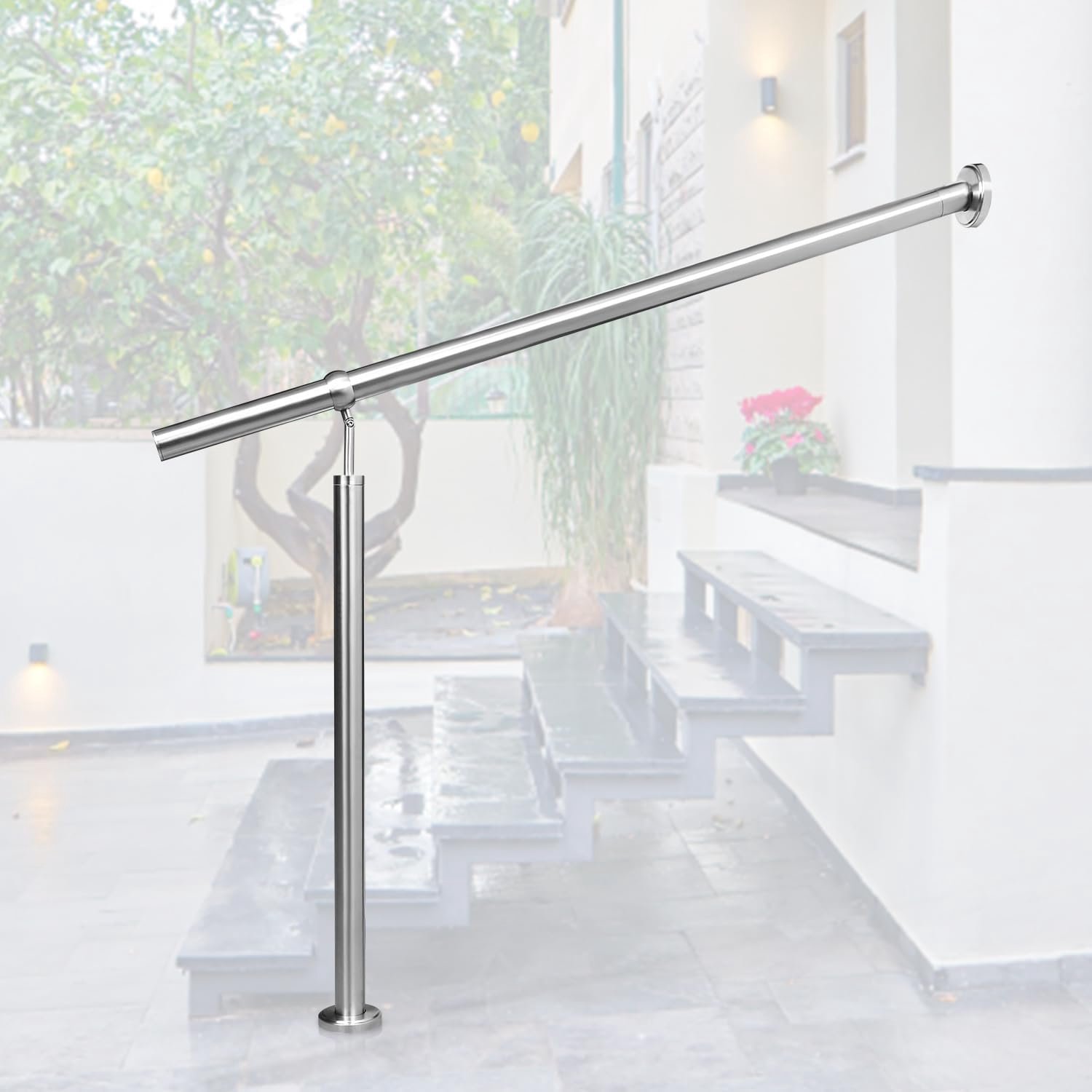 Leuning 100 cm - roestvrij staal - hoekverstelbaar - ideaal voor trappen en deuren - Vemera