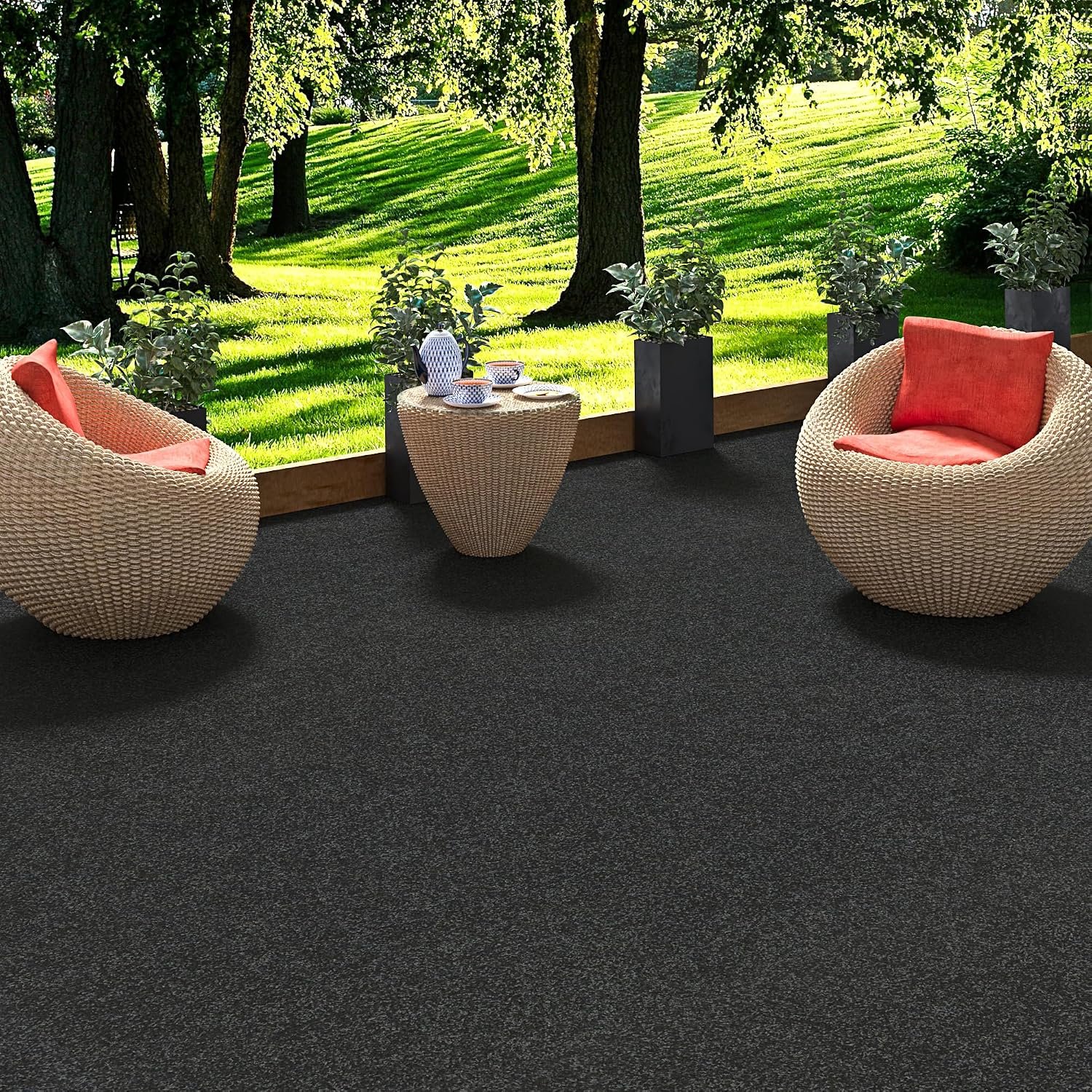 Kunstgras noppen 7,5 mm - antraciet - 100% polypropyleen - drainagefunctie voor tuin en balkon - m-winkel