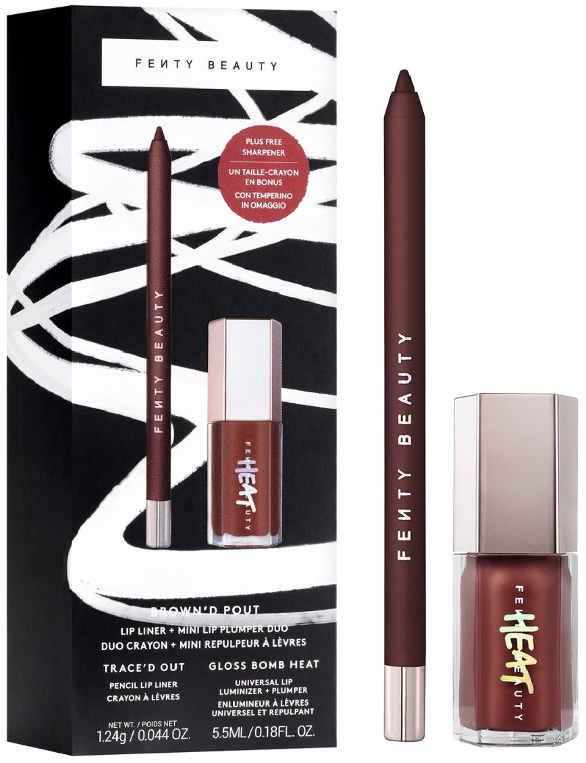 Fenty Beauty - Brown'd Pout - Lip liner en mini Gloss Bomb Heat - Limited Edition Lip Cadeauset