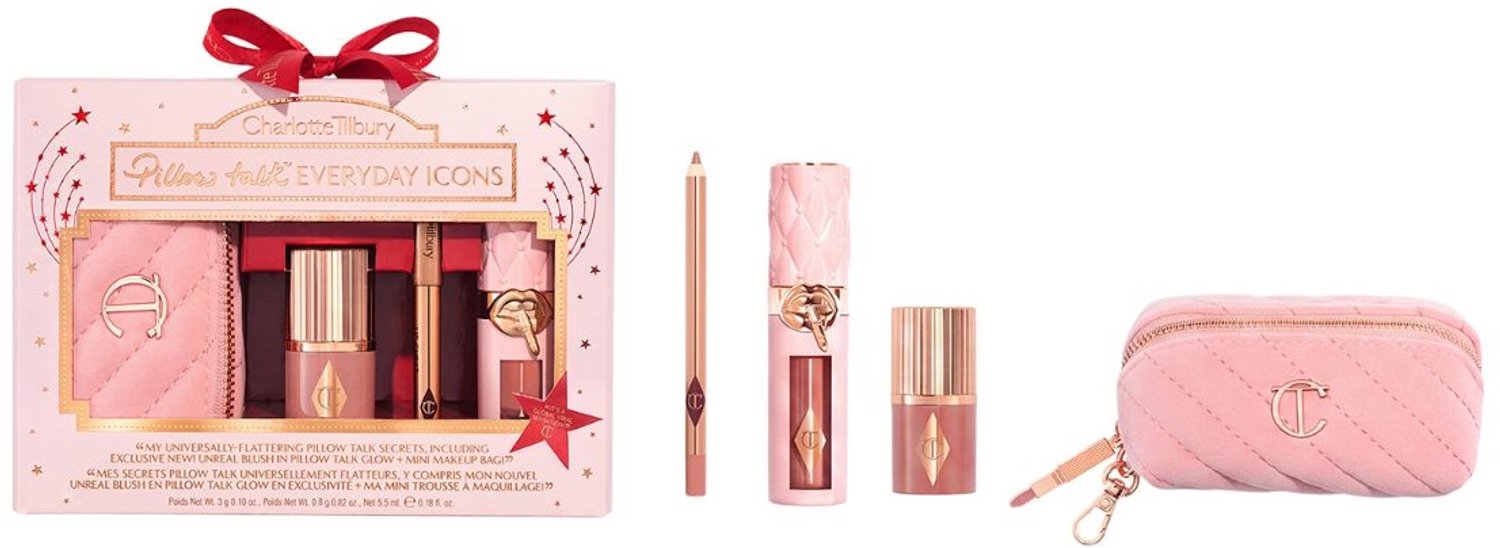Charlotte Tilbury - Pillow Talk Everyday Icons - Lip plumper, Lip Cheat en blush stick - Limited Edition Make-up Cadeauset