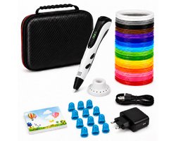 3D Pen Starterspakket XXL - 150 m filament - 30 kleuren - ABS & PLA - incl. boek, USB-C-lader en opbergcase - voor Kinderen 8+ - wit