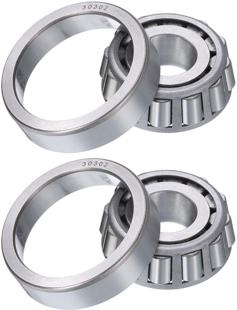 2 stuks 30302 kegellagers en beker 15 mm boring x 42 mm OD x 14 mm dikte chroom staal conisch lagerset ABEC-3