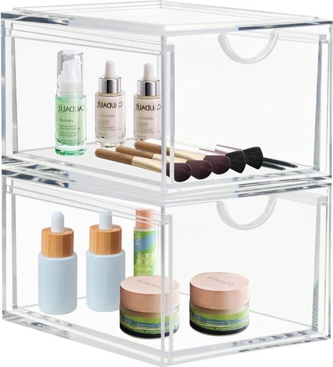 Stapelbare Acryl Cosmetische Opbergbakken - Make-up Organiser voor Badkamer en Slaapkamer