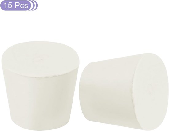 15 stuks conisch rubberen stop, 26 mm - 32 mm, rubberen massieve rubberen stop, rubberen assortimentset, siliconen stoppen voor het afplakken van gaten tijdens de poedercoating, wit — afbeelding 5