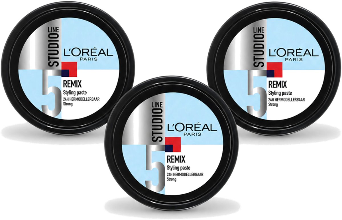 3 x L'Oréal Paris - Studio Line Remix - Wax - Sterke Fixatie - 150 ml - Voordeelverpakking - 3 stuks