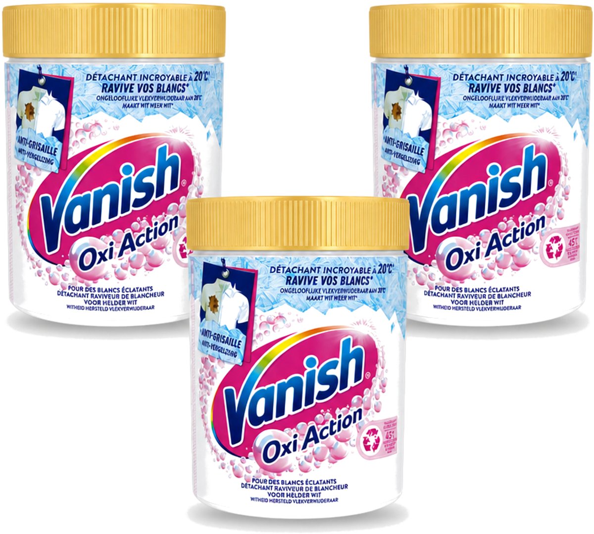 3 x Vanish – Wasbooster Poeder – Oxi Action Whitening Witte Was – 940 g - Voordeelverpakking - 3 stuks