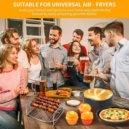 Accessoires, 20 stuks vierkante airfryer accessoires voor Philips Airfryer XL 6.2L XXL 7.2L, Ninja 5.8L/6.2L, COSORI 5.5L 4.7L, Cecotec 5.5L /6 L, Accessoires voor Airfryers — afbeelding 2