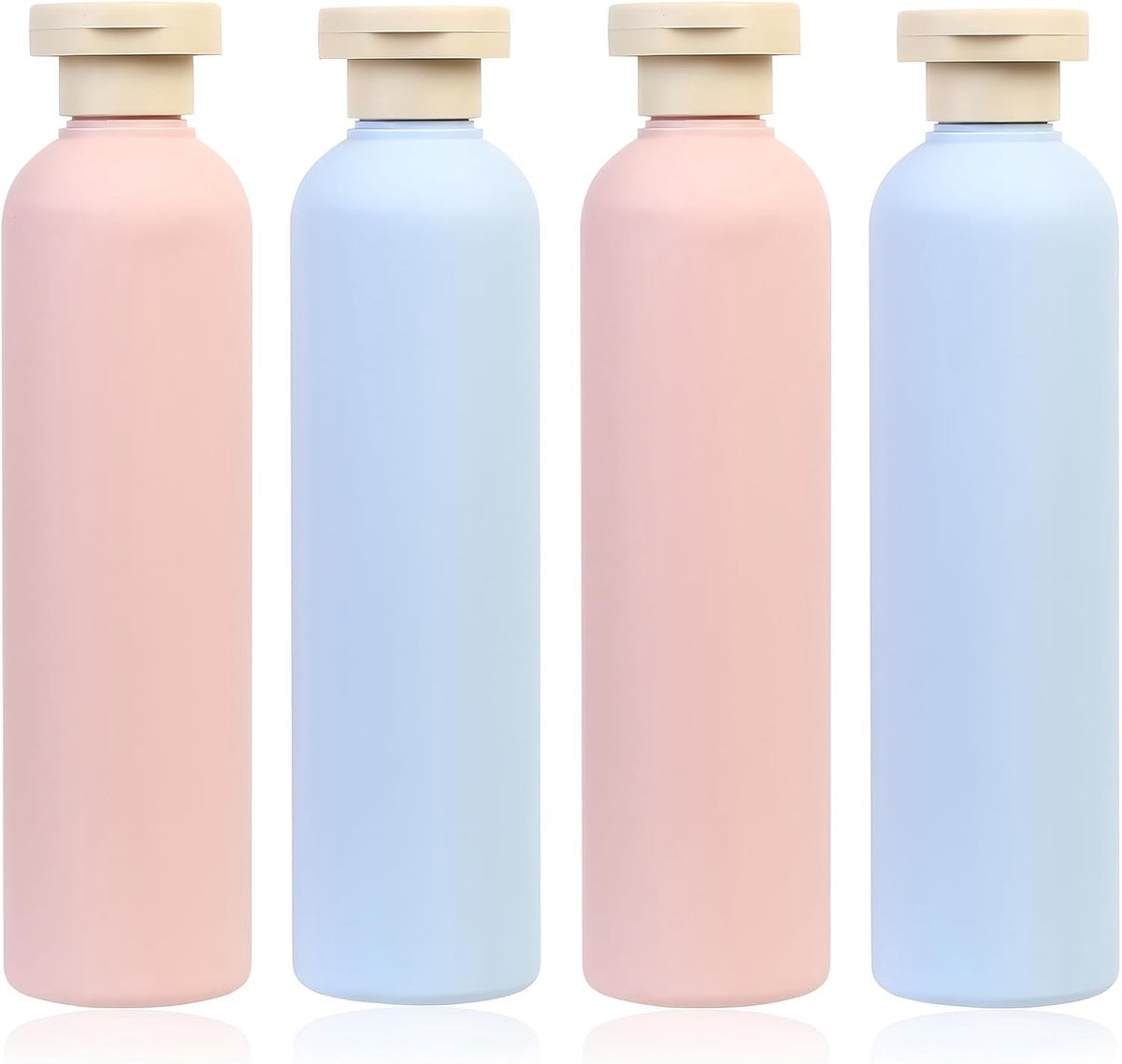 4 reiscontainers voor vloeistoffen, reisset, reisflessen 260 ml, reisset, navulbare reisflessen voor shampoo, douchegel, cosmetica, reisaccessoires