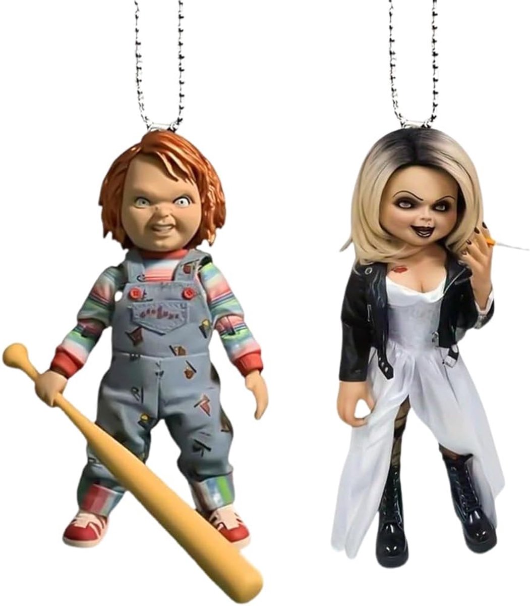 Decoratie Gremlins, 2 stuks autodecoraties, Halloween horrorfilm, voor decoraties deur muur boom rugzak spiegel auto decoratie doe-het-zelf - 8 cm