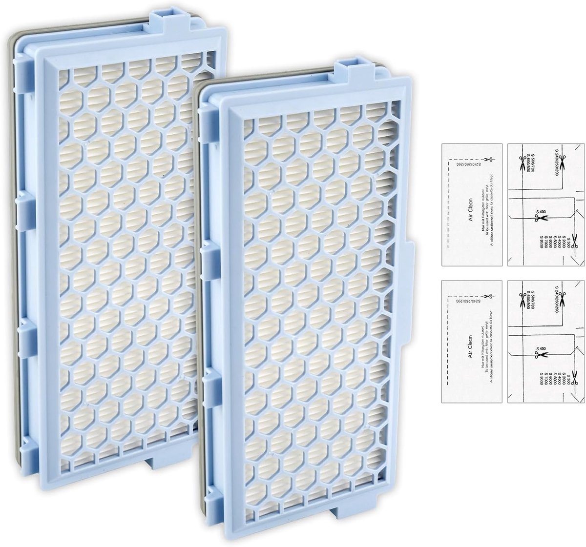 S1/L1 reserve-HEPA-filters, compatibel met Miele Guard S1/L1, Compact C1 & C2/Complete C2 & C3 S8340 stofzuiger, 2 HEPA-filters + 2 Airclean-uitlaatfilters en motorbescherming, 4 stuks