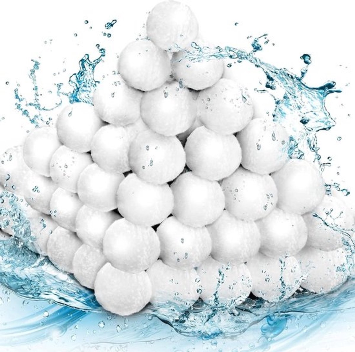 Pool filterballen 1400 g voor zandfilterinstallatie - vervangen filterzand - duurzame glashelder waterfiltratie