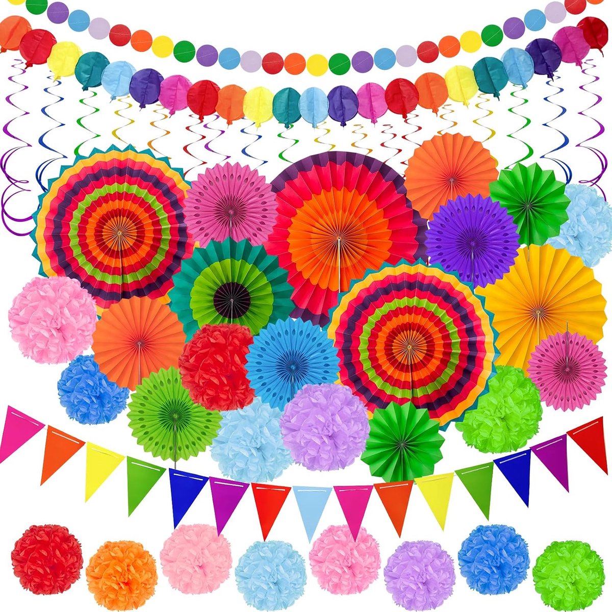 Papieren Pompons Set