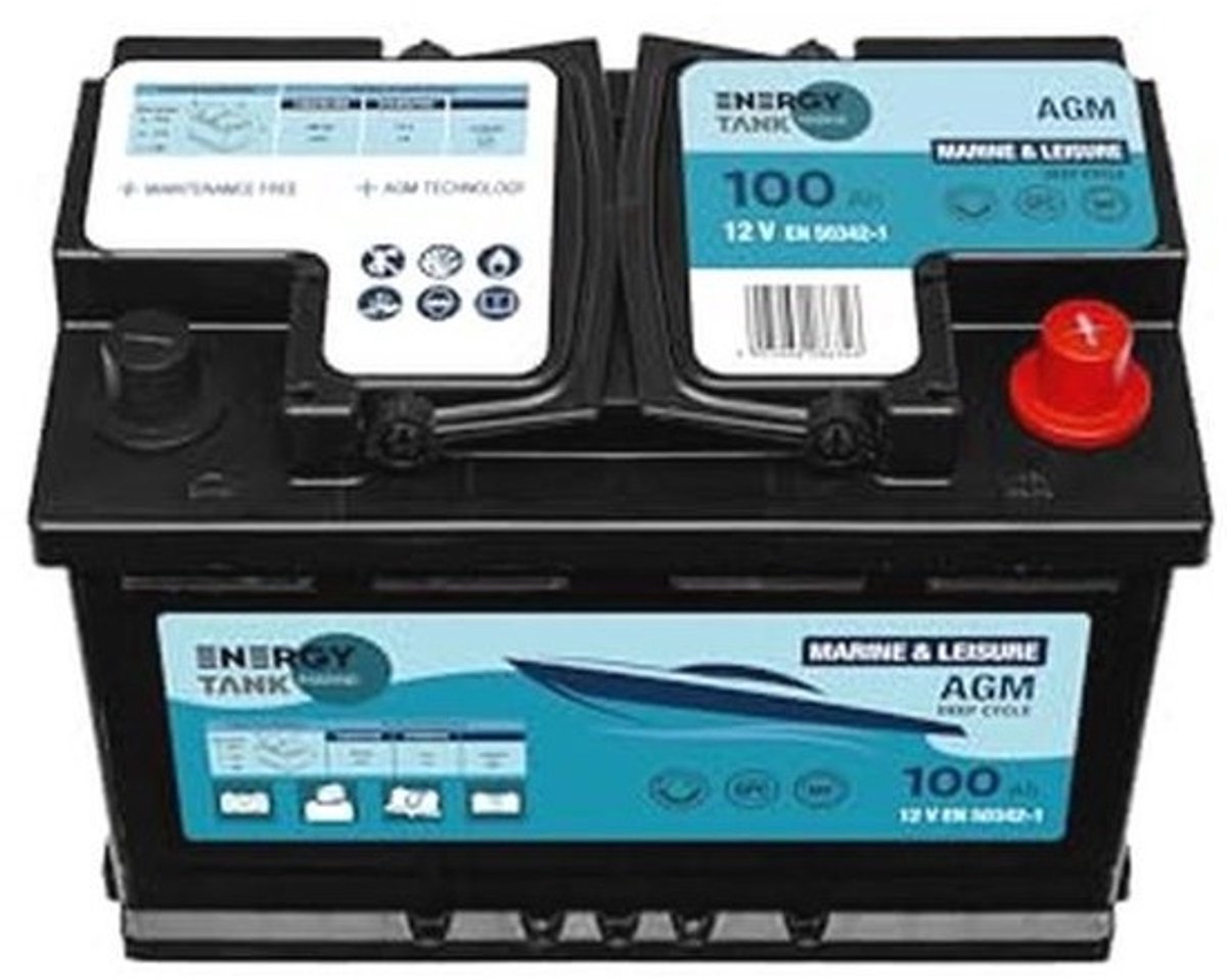 Bootaccu 100 Ah - 12 V Efficiënt en Duurzaam - Ideaal voor Elektromotoren en Schepen