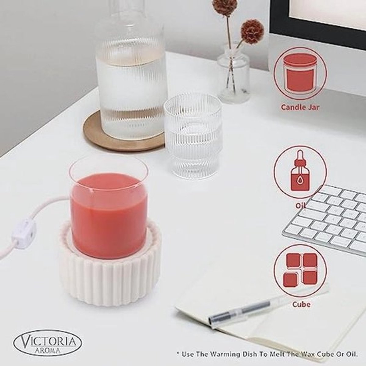 Keramische Wax Melt Warmer - 3-in-1 Elektrische Geur Brander voor Thuis en Kantoor