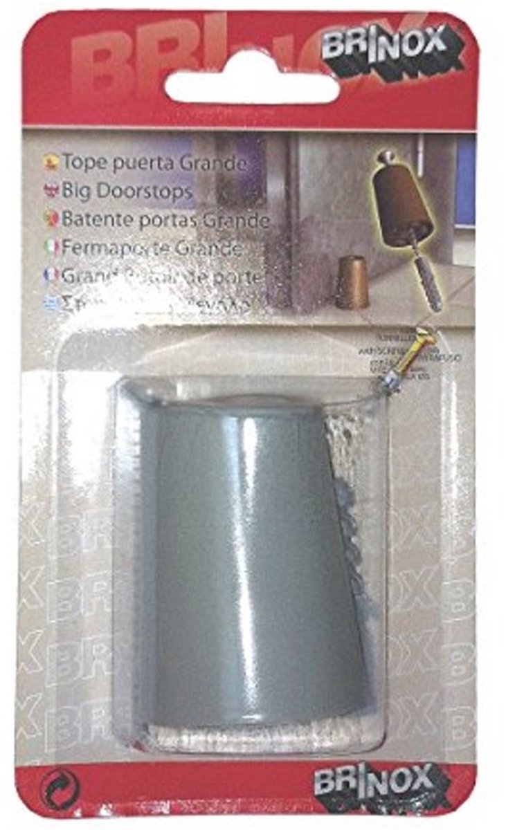 Grote deurstop met schroef 37x50 mm - Grijs